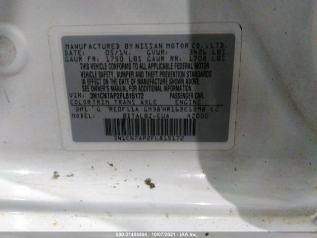 Photo 8 VIN: 000CN7AP2FL815172 - NISSAN VERSA 