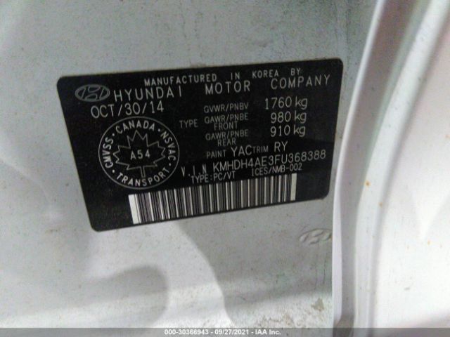 Photo 8 VIN: 000DH4AE3FU368388 - HYUNDAI ELANTRA 