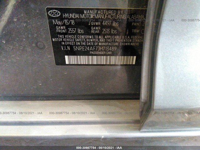 Photo 8 VIN: 000E24AF7JH713489 - HYUNDAI SONATA 