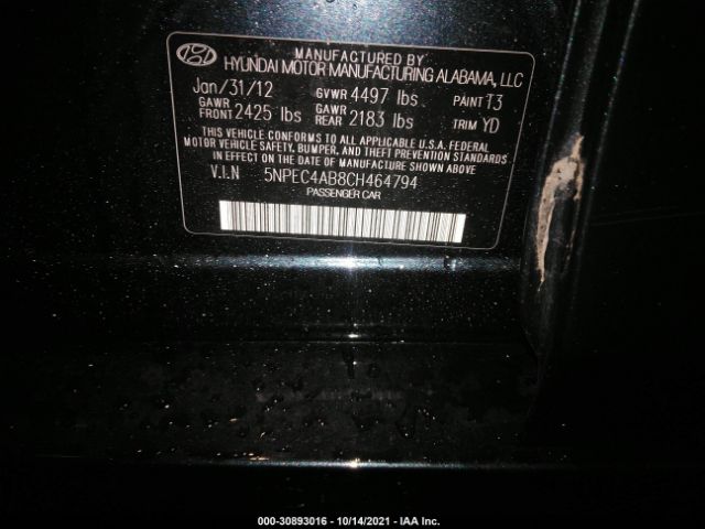 Photo 8 VIN: 000EC4AB8CH464794 - HYUNDAI SONATA 