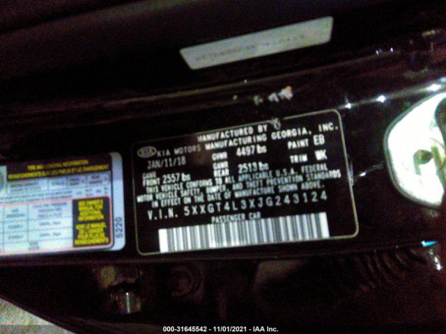 Photo 8 VIN: 000GT4L3XJG243124 - KIA OPTIMA 