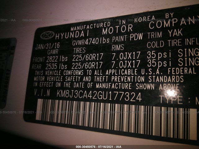 Photo 8 VIN: 000J3CA42GU177324 - HYUNDAI TUCSON 