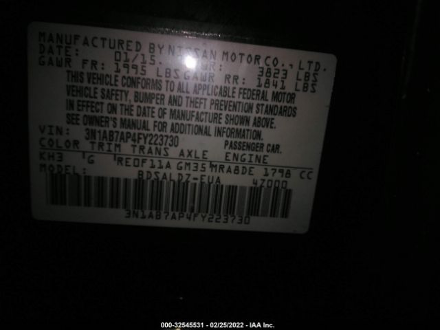 Photo 8 VIN: 001AB7AP4FY223730 - NISSAN SENTRA 