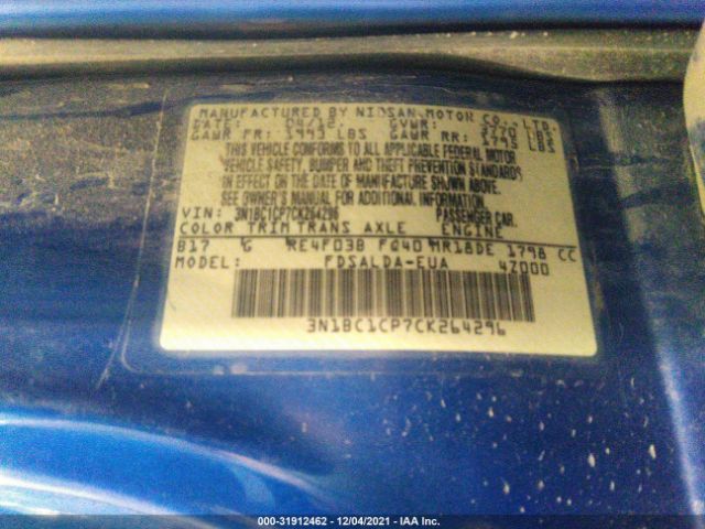 Photo 8 VIN: 001BC1CP7CK264296 - NISSAN VERSA 