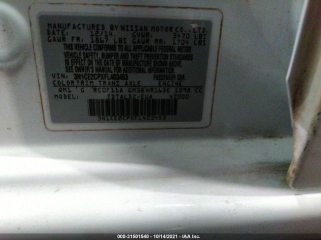 Photo 8 VIN: 001CE2CPXFL403453 - NISSAN VERSA NOTE 