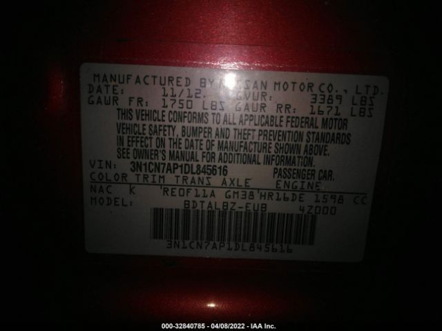 Photo 8 VIN: 001CN7AP1DL845616 - NISSAN VERSA 