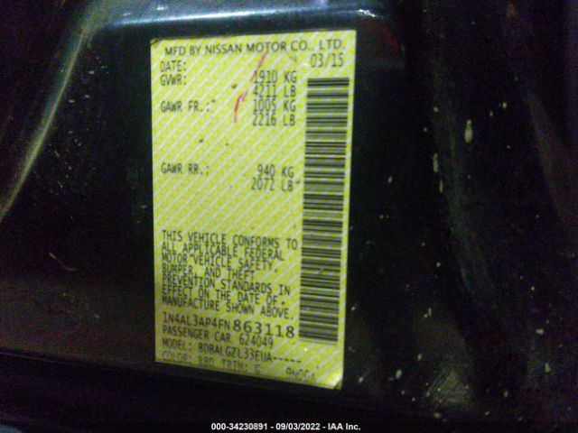 Photo 8 VIN: 004AL3AP4FN863118 - NISSAN ALTIMA 