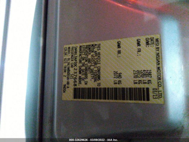 Photo 8 VIN: 004BL3AP3DC237668 - NISSAN ALTIMA 