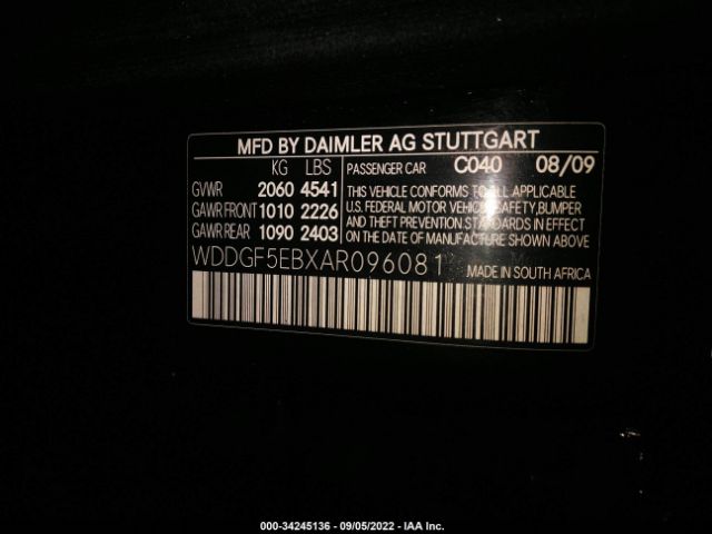 Photo 8 VIN: 00DGF5EBXAR096081 - MERCEDES-BENZ C-CLASS 