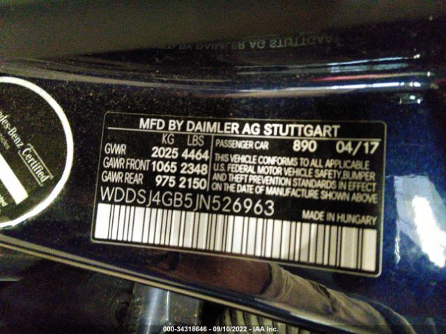 Photo 8 VIN: 00DSJ4GB5JN526963 - MERCEDES-BENZ CLA 