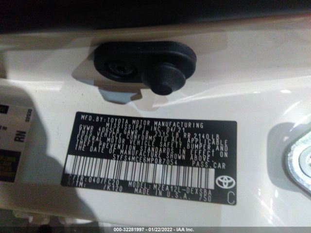 Photo 9 VIN: 00FS4MCE6MP087054 - TOYOTA COROLLA 