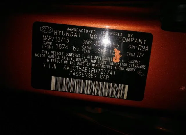 Photo 8 VIN: 00HCT5AE1FU227741 - HYUNDAI ACCENT 