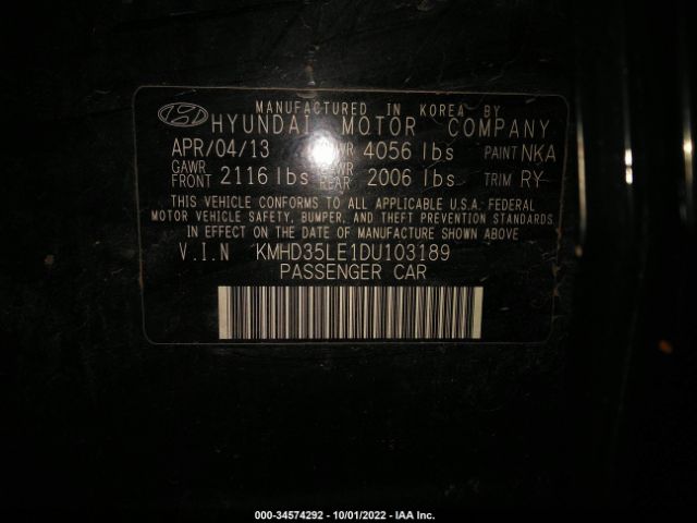 Photo 8 VIN: 00HD35LE1DU103189 - HYUNDAI ELANTRA GT 