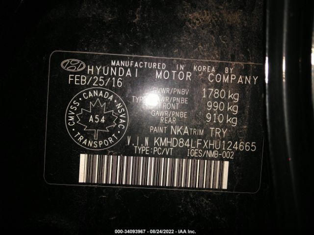 Photo 8 VIN: 00HD84LFXHU124665 - HYUNDAI ELANTRA 