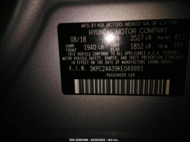 Photo 8 VIN: 00PC24A39KE049991 - HYUNDAI ACCENT 