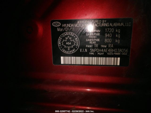 Photo 8 VIN: 00PDH4AE4BH038056 - HYUNDAI ELANTRA 