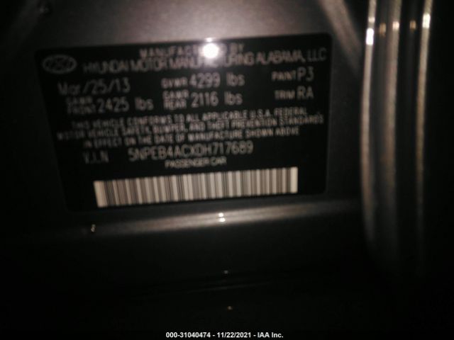 Photo 8 VIN: 00PEB4ACXDH717689 - HYUNDAI SONATA 