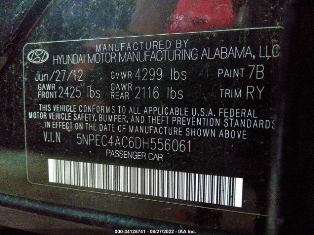 Photo 8 VIN: 00PEC4AC6DH556061 - HYUNDAI SONATA 