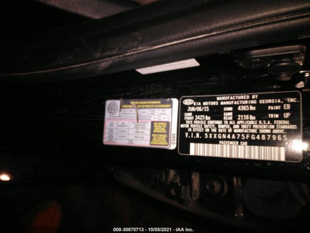 Photo 8 VIN: 00XGN4A75FG487965 - KIA OPTIMA 