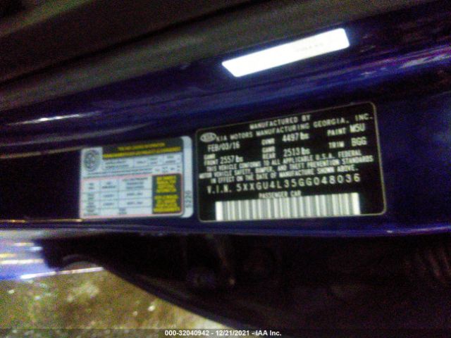 Photo 8 VIN: 00XGU4L35GG048036 - KIA OPTIMA 