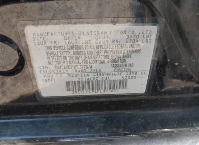 Photo 8 VIN: 03N1CE2CP1FL37787 - NISSAN VERSA NOTE 