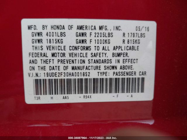 Photo 8 VIN: 19UDE2F30HA001852 - ACURA ILX 