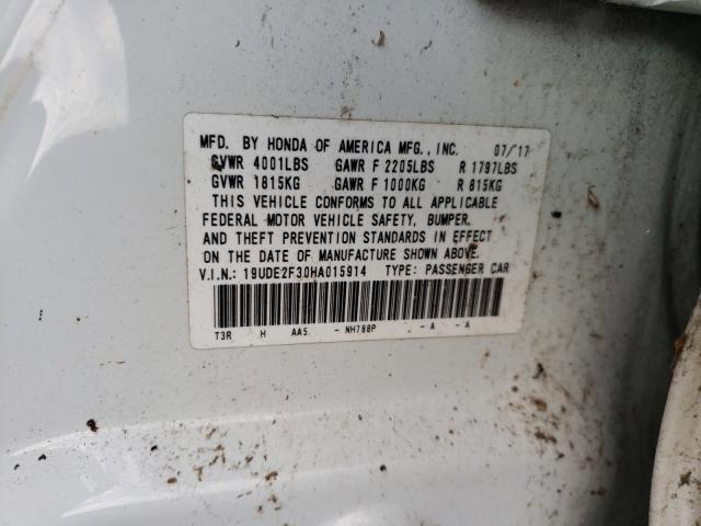 Photo 9 VIN: 19UDE2F30HA015914 - ACURA ILX BASE W 