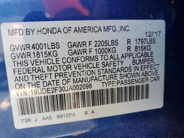 Photo 11 VIN: 19UDE2F30JA002098 - ACURA ILX 