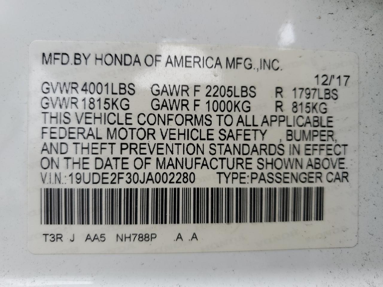 Photo 11 VIN: 19UDE2F30JA002280 - ACURA ILX 