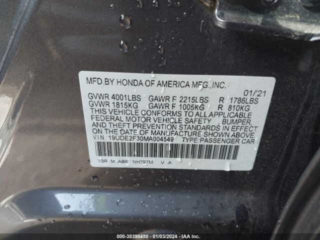 Photo 8 VIN: 19UDE2F30MA004549 - ACURA ILX 