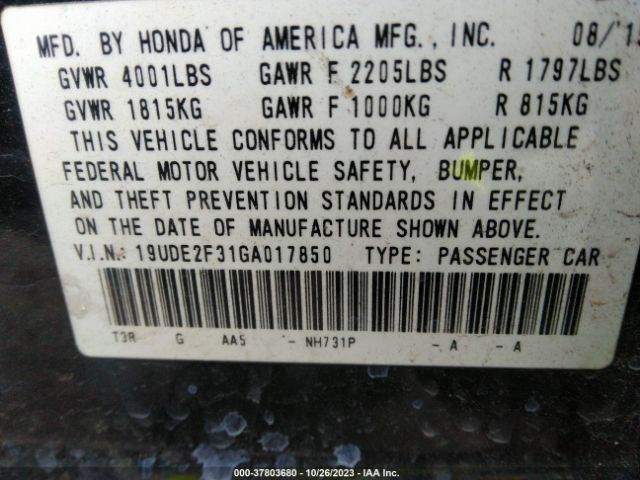 Photo 8 VIN: 19UDE2F31GA017850 - ACURA ILX 