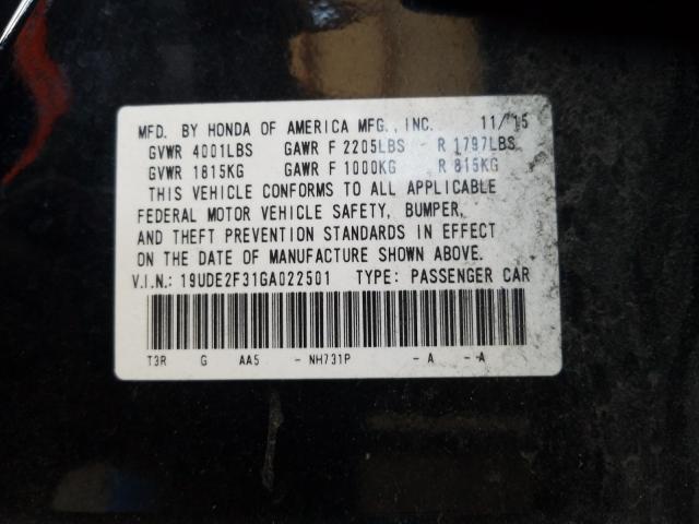 Photo 9 VIN: 19UDE2F31GA022501 - ACURA ILX BASE W 