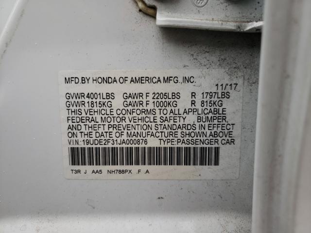 Photo 9 VIN: 19UDE2F31JA000876 - ACURA ILX BASE W 