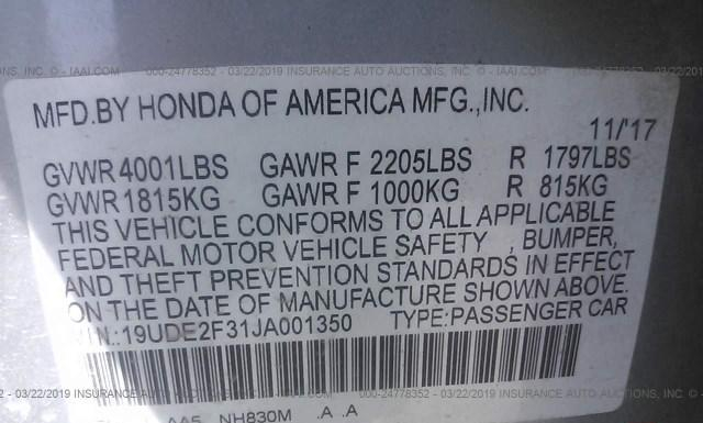 Photo 8 VIN: 19UDE2F31JA001350 - ACURA ILX 