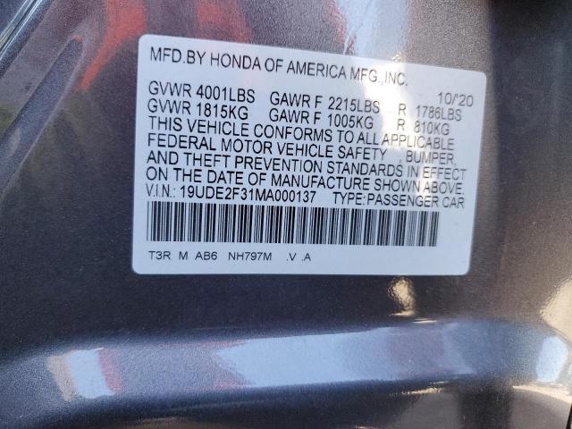 Photo 12 VIN: 19UDE2F31MA000137 - ACURA ILX 