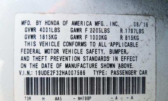 Photo 9 VIN: 19UDE2F32HA007586 - ACURA ILX 