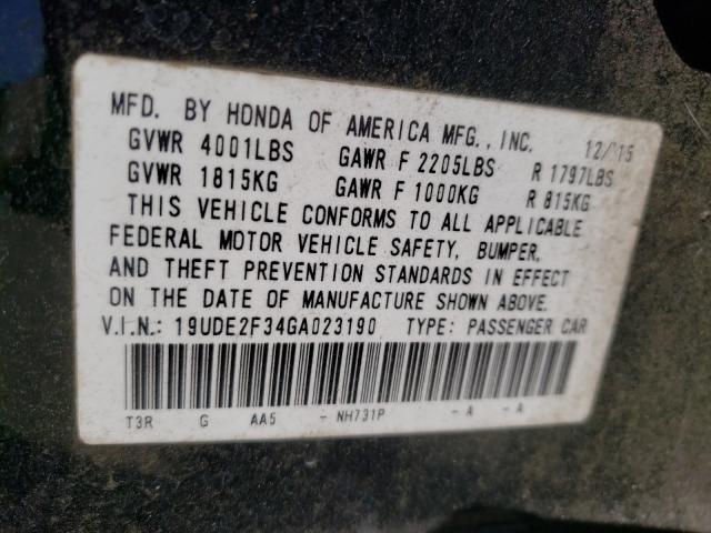 Photo 9 VIN: 19UDE2F34GA023190 - ACURA ILX BASE W 