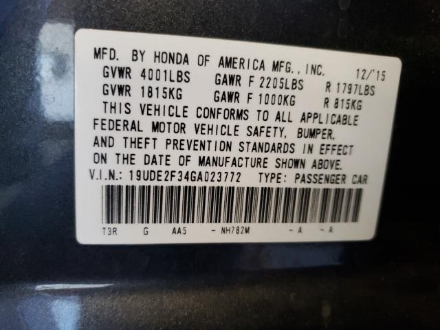 Photo 9 VIN: 19UDE2F34GA023772 - ACURA ILX BASE W 