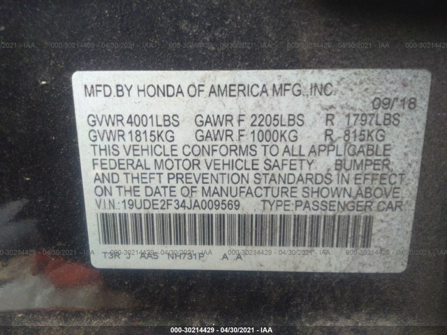 Photo 8 VIN: 19UDE2F34JA009569 - ACURA ILX 