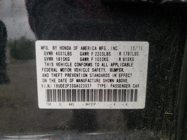 Photo 9 VIN: 19UDE2F35GA023537 - ACURA ILX BASE W 