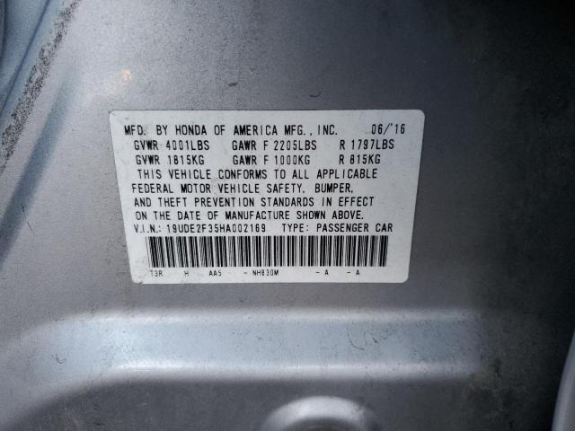 Photo 11 VIN: 19UDE2F35HA002169 - ACURA ILX BASE W 