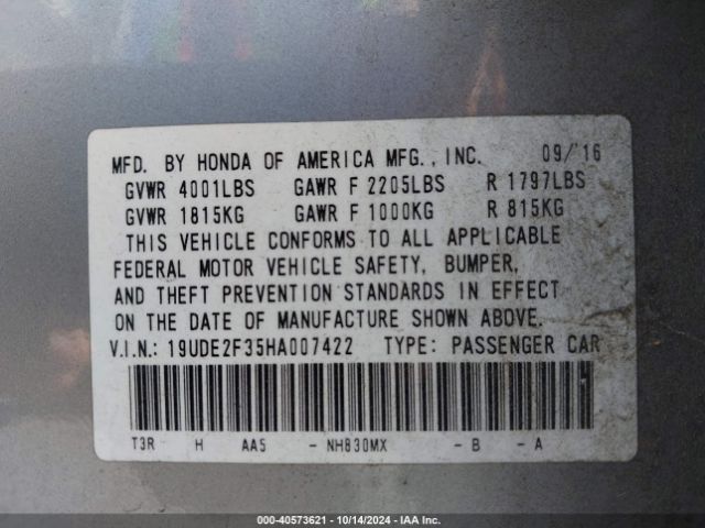 Photo 8 VIN: 19UDE2F35HA007422 - ACURA ILX 