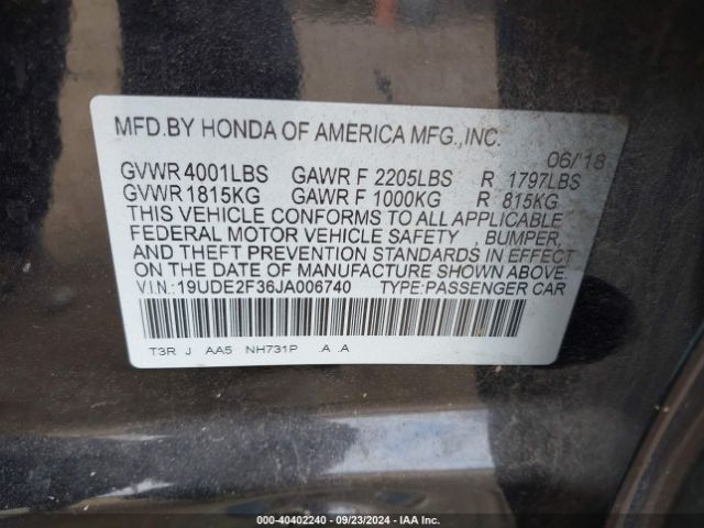 Photo 8 VIN: 19UDE2F36JA006740 - ACURA ILX 