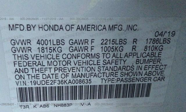 Photo 8 VIN: 19UDE2F36KA008635 - ACURA ILX 