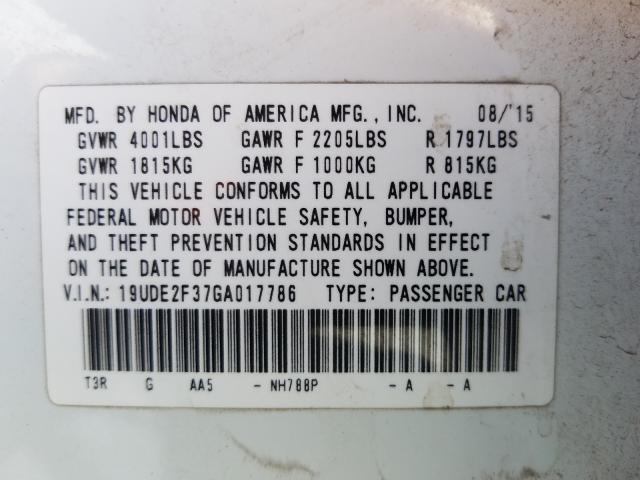 Photo 9 VIN: 19UDE2F37GA017786 - ACURA ILX BASE W 