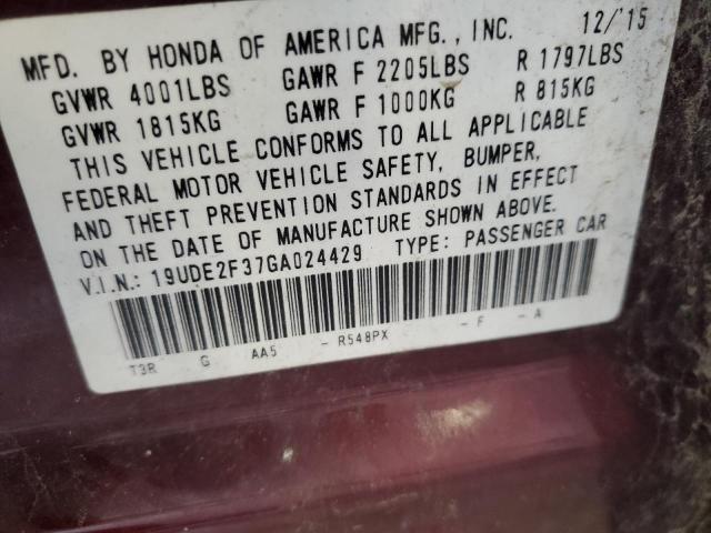 Photo 11 VIN: 19UDE2F37GA024429 - ACURA ILX BASE W 