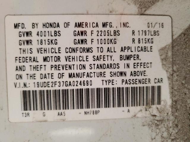 Photo 11 VIN: 19UDE2F37GA024690 - ACURA ILX BASE W 