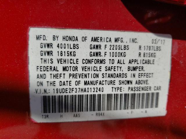 Photo 9 VIN: 19UDE2F37HA013240 - ACURA ILX BASE W 