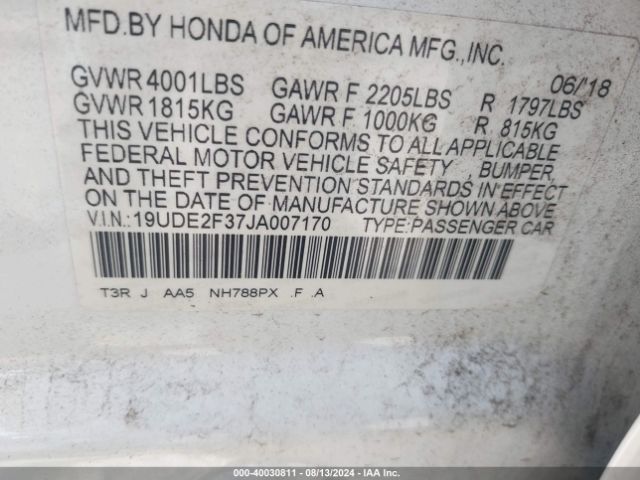 Photo 8 VIN: 19UDE2F37JA007170 - ACURA ILX 