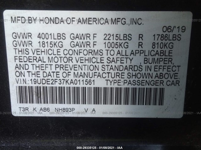 Photo 8 VIN: 19UDE2F37KA011561 - ACURA ILX 